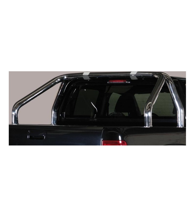 VW Amarok 16+ Roll bar on Tonneau Inox (2 pipes version) Ø 76mm - RLSS/2280/IX - Lights and Styling