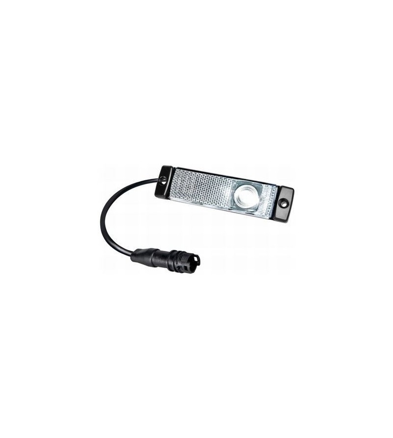 Markeringsljus - Hella - 5.1" - 13cm - med reflektor - Klar - Vit - 12V-24V Markeringsljus - Hella - 5.1" - 13cm - med reflektor - Klar - Vit - 12V-24V