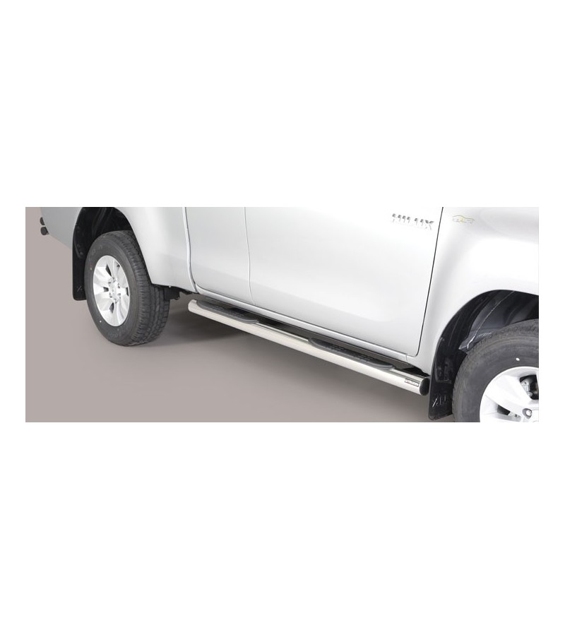 TOYOTA HILUX 16+ Grand Pedana (Side Bars with steps) Inox - Extra Cab - GP/418/IX - Sidebar / Sidestep - Verstralershop