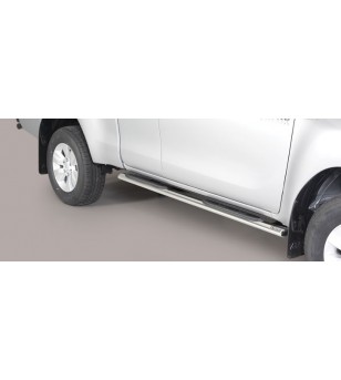 TOYOTA HILUX 16+ Oval grand Pedana (Oval Side Bars with steps) Inox - Extra Cab - GPO/418/IX - Lights and Styling