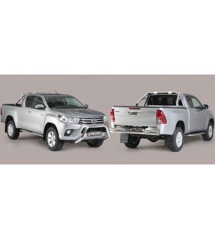 TOYOTA HILUX 16+ Oval Design Side Protections Inox - Extra Cab