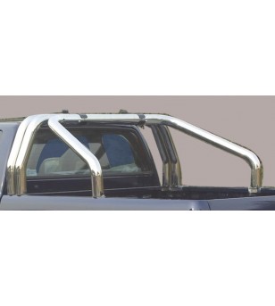 TOYOTA HILUX 16+ Roll Bar on Tonneau Inox (3 pipes version) - RLSS/3410/IX - Lights and Styling