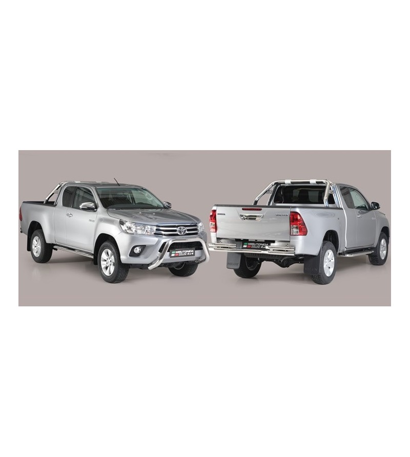 TOYOTA HILUX 16+ Roll Bar Mark on Tonneau Inox (3 pipes version) Black Coated - RLSS/K/3410/PL - Rollbars / Sportsbars - Verstra