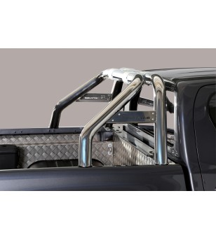 TOYOTA HILUX 16+ Roll Bar Mark on Tonneau Black Coated Inox (2 pipes version) - RLSS/K/2410/PL - Lights and Styling