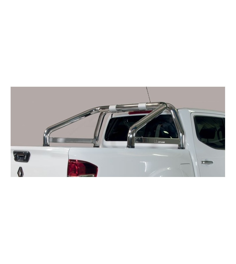 Alaskan D.C. 18- Roll Bar Mark on Tonneau Black Coated Inox (2 pipes version) - RLSS/K/2432/IX - Lights and Styling