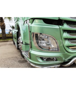 DAF XF 106 Seitenrohr mit Drop Lights - 017DXF106 - RVS / Chrome accessoires - Verstralershop