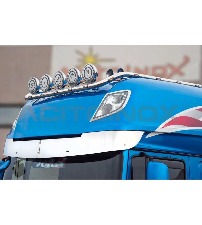 Sonnenblende - Hochglänzender Edelstahl - DAF - XF - 105/106 - Super Space Cab - 2013-2021 Sonnenblende - Hochglänzender Edelstahl - DAF - XF - 105/106 - Super Space Cab - 2013-2021