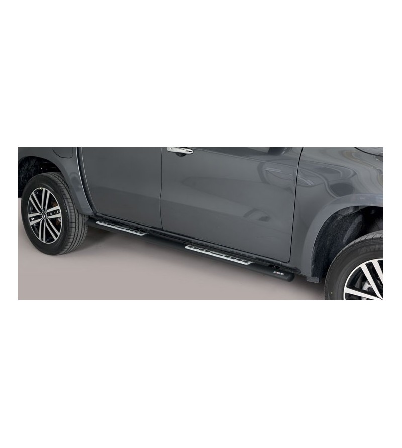 X-Class 17- Oval Design Side Protections Inox Black Coated - DSP/428/PL - Lights and Styling