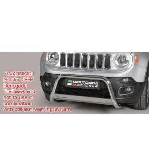 Jeep Renegade 2014- EC goedgekeurd Medium Bar ø63 rvs - EC/MED/376/IX - Bullbar / Lightbar / Bumperbar - Verstralershop