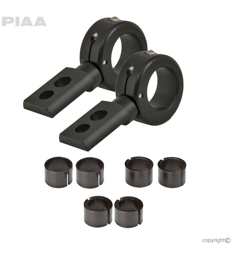 PIAA Universal Mounting 7/8" - 1-1/4" 360 Aluminum Brackets (set) - 30740 - Lights and Styling PIAA Universal Mounting 7/8" - 1-1/4" 360 Aluminum Brackets (set) - 30740 - Lights and Styling