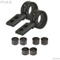 Rohrklemme - PIAA - 19-32mm - 360-Grad-Montage - Schwarz matt - Satz