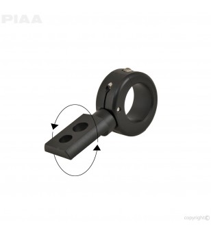 Clamp - PIAA - 19-32mm - 360 degrees mounting - Black Matte - Set