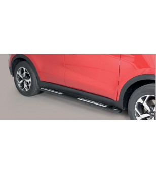 Sportage 18- Oval Design Side Protections Inox Black Powder Coated - DSP/403/PL - Lights and Styling