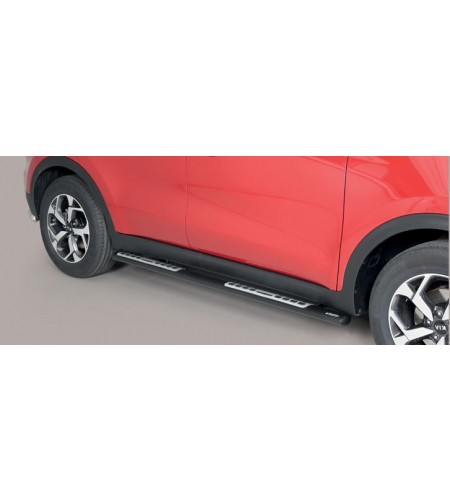 Sportage 18- Oval Design Side Protections Inox Black Powder Coated - DSP/403/PL - Lights and Styling
