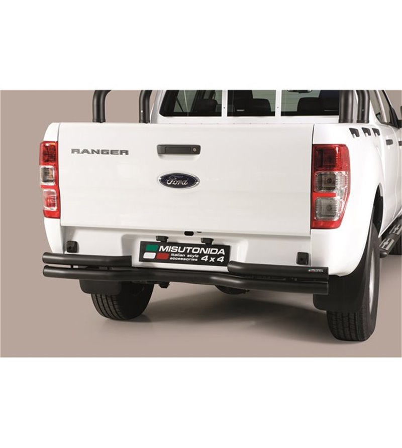 Ranger Double Cab 19- Double Bended Rear Protection Black Powder Coated - DBR/330/PL - Lights and Styling