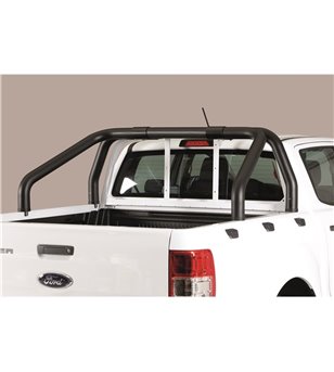 Ranger D.C. 19- Roll Bar on Tonneau Inox (2 pipes version) Black Powder Coated - RLSS/2295/PL - Rollbars / Sportsbars - Verstral