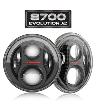 JW Speaker 8700 Evolution J2 zwart LED koplamp met DRL - set - 0554553 set - Lights and Styling