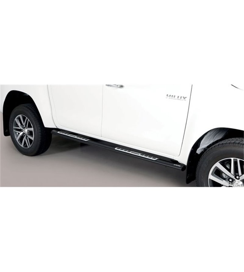 TOYOTA HILUX 19+ Oval Design Side Protections Black Coated - Double Cab - DSP/410/PL - Sidebar / Sidestep - Verstralershop