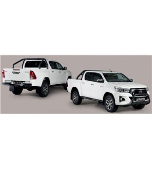 TOYOTA HILUX 19+ Oval Design Side Protections Black Coated - Double Cab