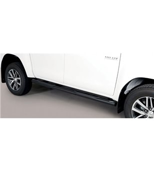 TOYOTA HILUX 19+ Grand Pedana (Side Bars with steps) Black Coated - Double Cab - GP/410/PL - Sidebar / Sidestep - Verstralershop