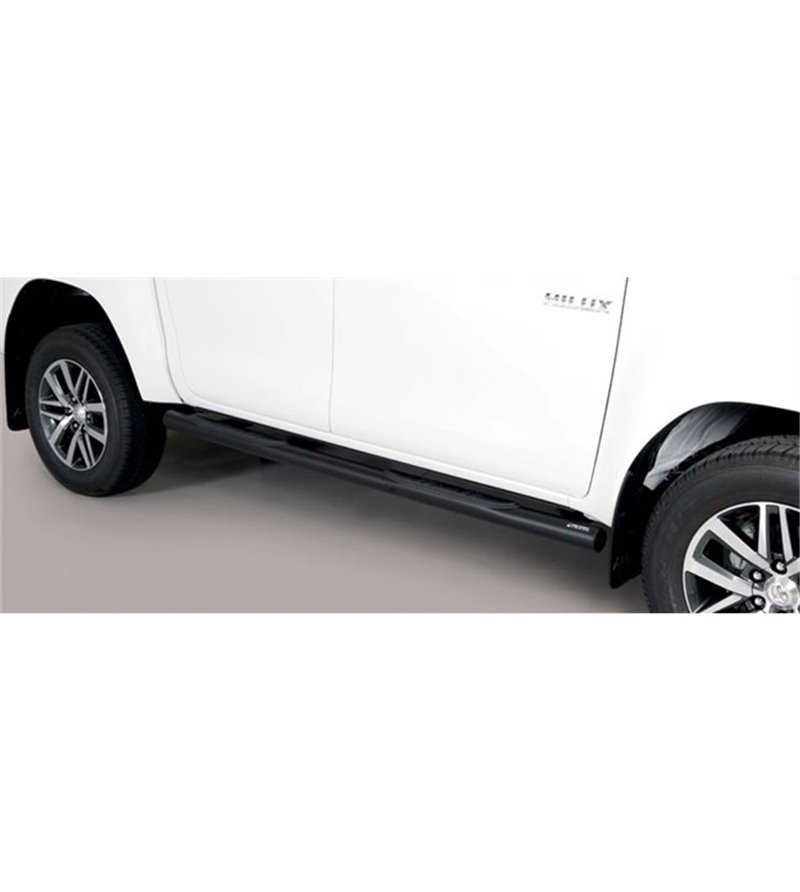 TOYOTA HILUX 19+ Grand Pedana (Side Bars with steps) Black Coated - Double Cab - GP/410/PL - Lights and Styling