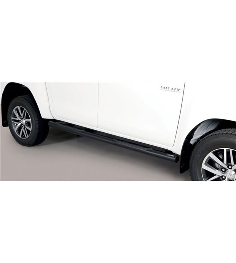 TOYOTA HILUX 19+ Grand Pedana (Side Bars with steps) Black Coated - Double Cab - GP/410/PL - Sidebar / Sidestep - Verstralershop