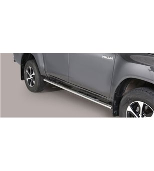 TOYOTA HILUX 19+ Oval grand Pedana (Oval Side Bars with steps) Inox - Double Cab - GPO/410/IX - Sidebar / Sidestep - Verstralers