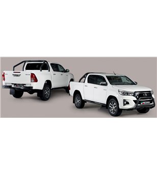 TOYOTA HILUX 19+ Oval grand Pedana (Oval Side Bars with steps) Black Coated - Double Cab