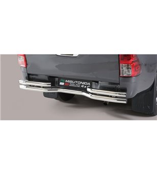 TOYOTA HILUX 19+ Double Bended Rear Protection Inox - DBR/410/IX - Rearbar / Opstap - Verstralershop