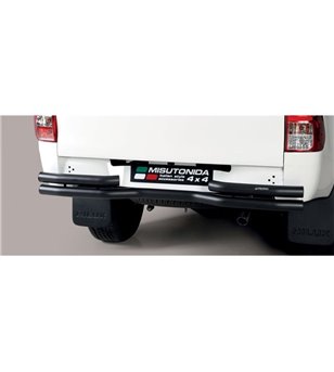 TOYOTA HILUX 19+ Double Bended Rear Protection Black Coated - DBR/410/PL - Lights and Styling