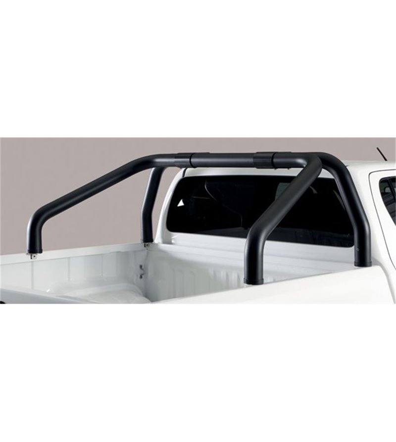 TOYOTA HILUX 19+ Roll Bar on Tonneau Black Coated Inox (2 pipes version) - RLSS/2410/PL - Lights and Styling