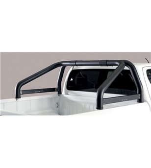 TOYOTA HILUX 19+ Roll Bar Mark on Tonneau Black Coated Inox (2 pipes version) - RLSS/K/2410/PL - Lights and Styling