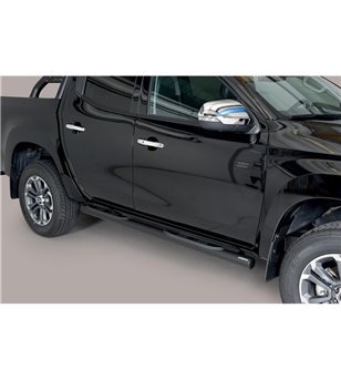 L200 DC 2019- Grand Pedana (Side Bars with steps) Inox Black Powdercoated - GP/390/PL - Bullbar / Lightbar / Bumperbar - Verstra