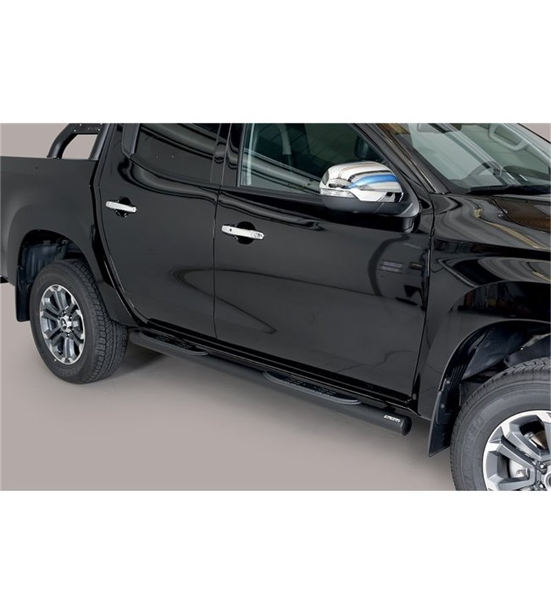 L200 DC 2019- Grand Pedana (Side Bars with steps) Inox Black Powdercoated - GP/390/PL - Lights and Styling