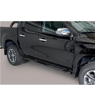 L200 DC 2019- Oval grand Pedana (Oval Side Bars with steps) Inox Black Powdercoated - GPO/390/PL - Lights and Styling