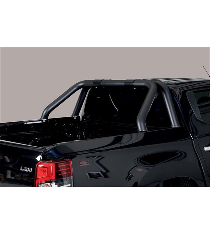 L200 DC 2019- Roll Bar on Tonneau Inox (2 pipes version) Black Powdercoated - RLSS/2390/PL - Lights and Styling