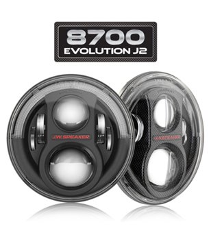JW Speaker 8700 Evolution J2 carbon LED koplamp met DRL - set - 0553983 set - Lights and Styling