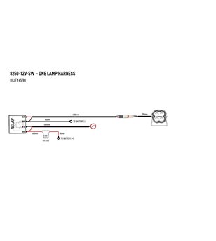 Lazer kabelset Utility - 1 lamp - met schakelaar (12V) - 1L-UT-500