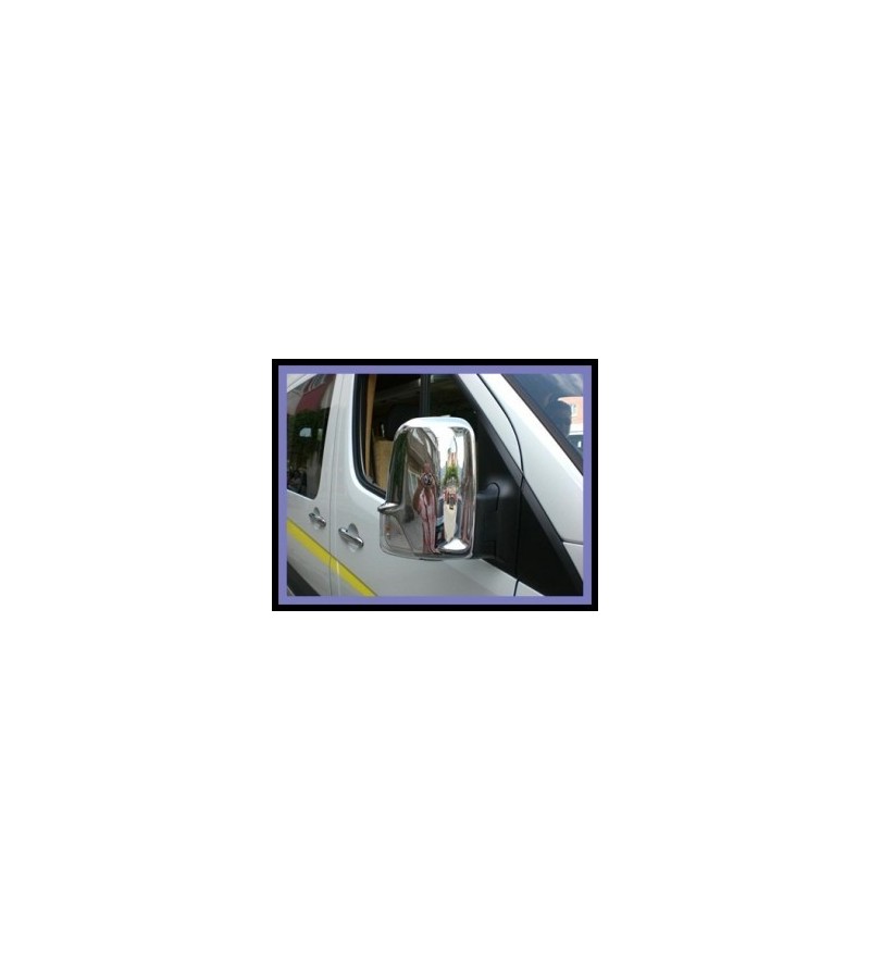 Mercedes Sprinter 2007+ MIRROR COVER - STEEL (set) stainless - 2102070074 - Lights and Styling