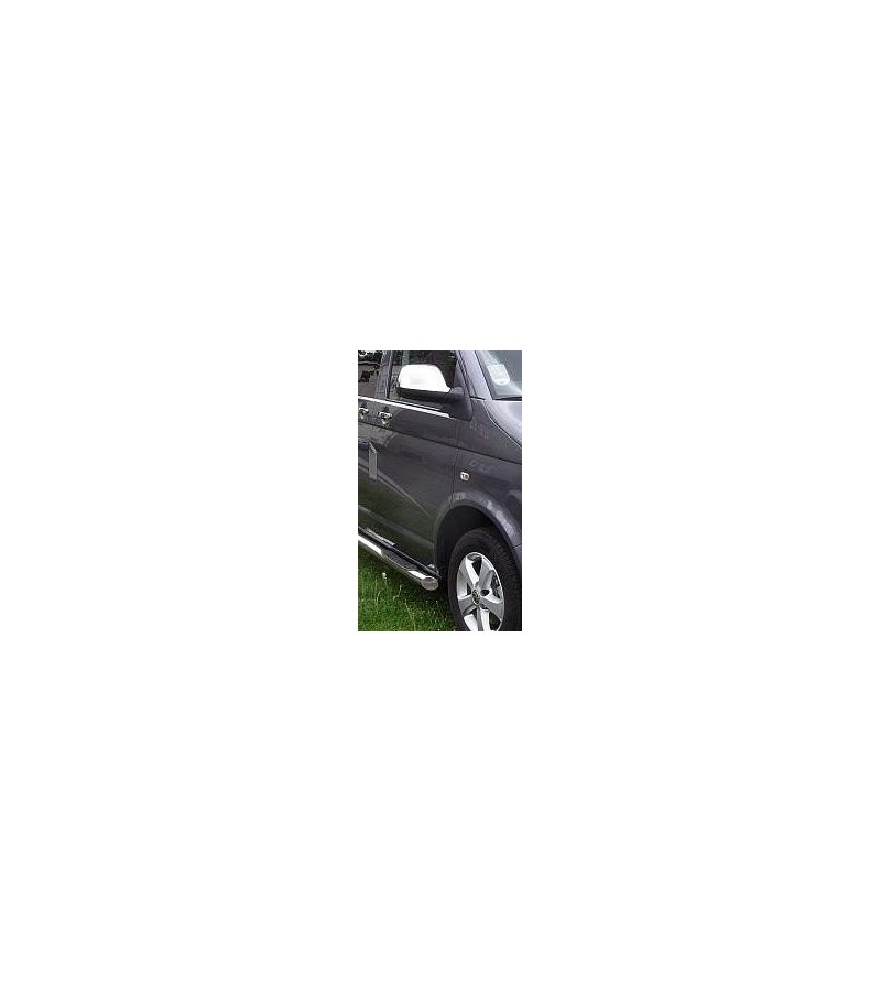 VW Transporter T5 2010+ MIRROR COVER - STEEL (set) rvs - 3502350057 - RVS / Chrome accessoires - Verstralershop