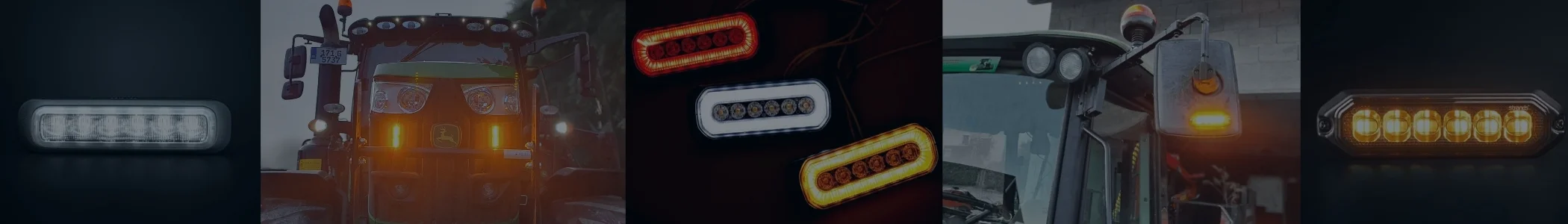 Strobe light tractor banner