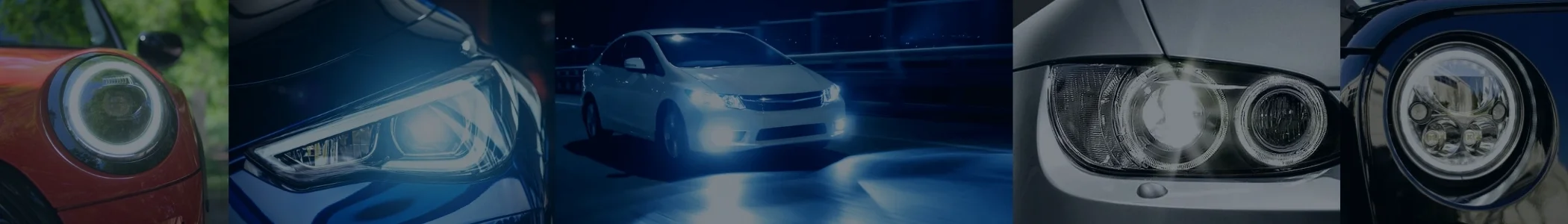 LED headlights car banner